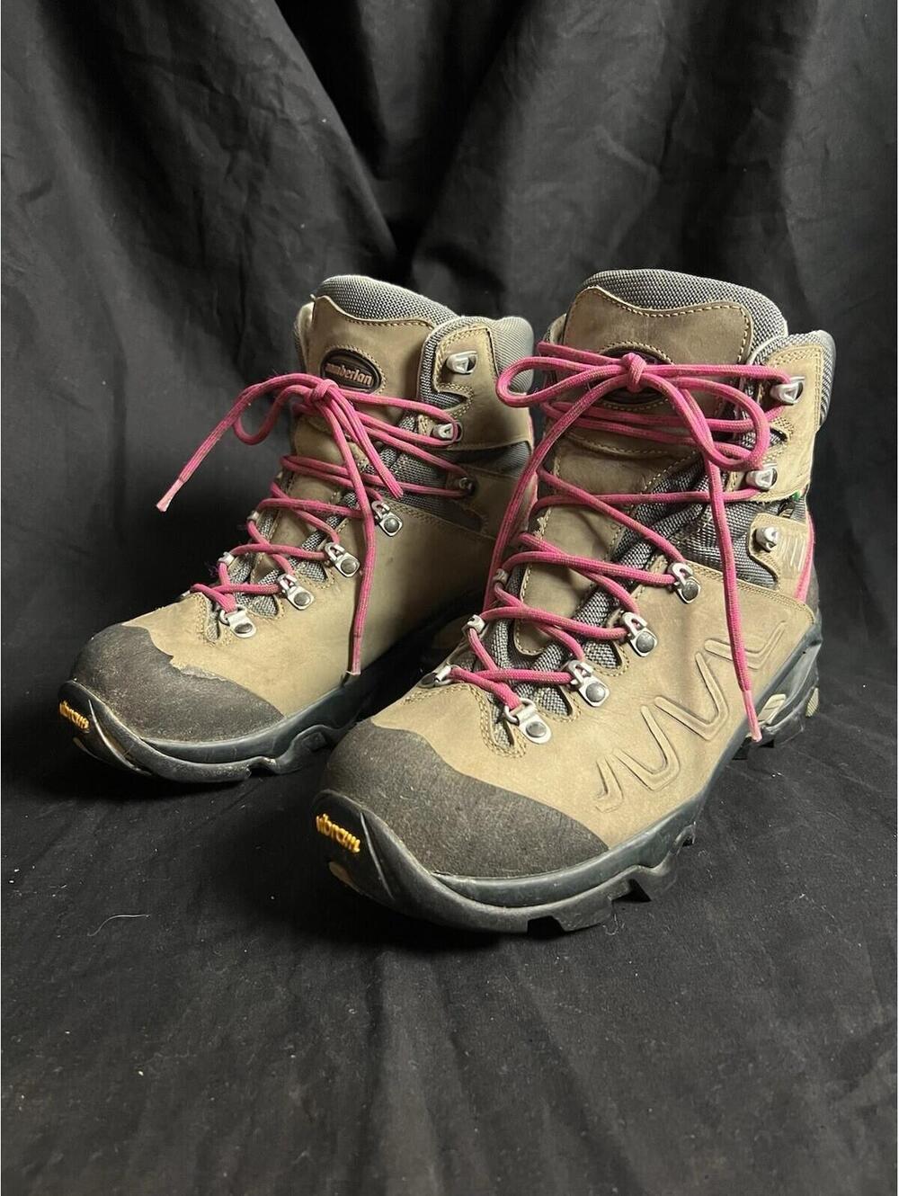 Zamberlan Quazar GTX RR Hiking Boots Women 10 /Men 8.5 Italy Goretex Brown/ Pink